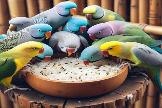 can parakeets eat rice