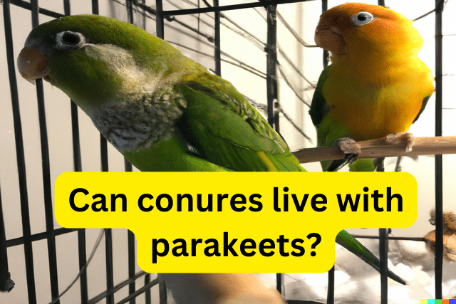 can conures live with parakeets